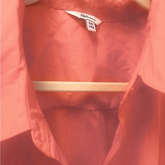 ❤️3/$30🩷Reitman’s XXL Buttoned-Down Poplin Shirt with Long Sleeves Orange - Picture 5 of 7